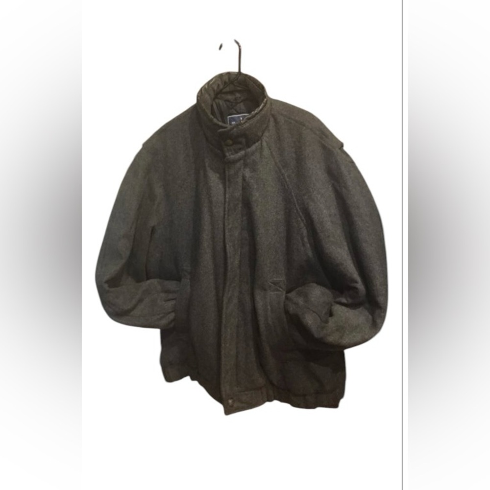 Members only mens winter gray bomber jacket wool blend vintage LT( large/tall)